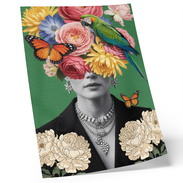Poster Fiori, uccelli, farfalle, figure eleganti, surrealismo