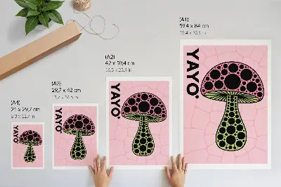 Stampa su tela con design moderno a tema funghi geometrici