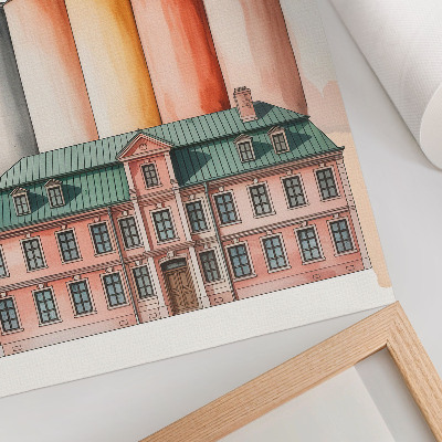 Foto su tela Edificio classico e silos colorati