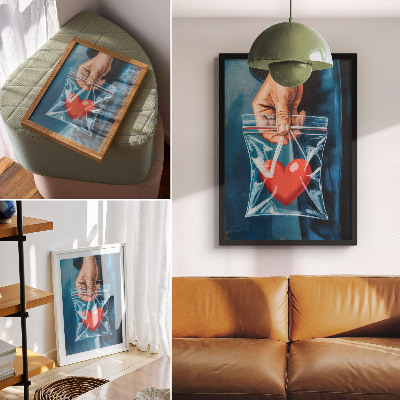 Stampa su tela Forti contrasti di rosso e blu, stile moderno