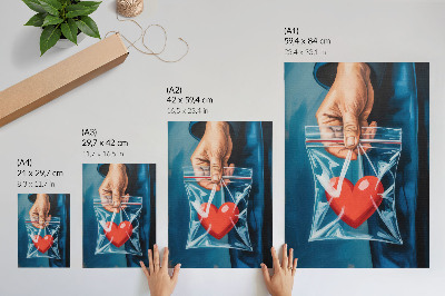 Stampa su tela Forti contrasti di rosso e blu, stile moderno