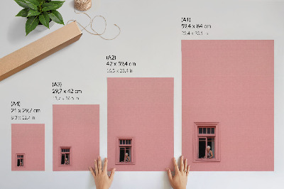 Foto su tela Muro rosa con una figura alla finestra