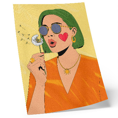 Poster Illustrazione pop art con capelli verdi