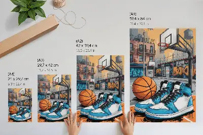 Stampa su tela graffiti in stile moderno a tema parco giochi cittadino
