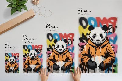 Stampa su tela Panda in felpa con graffiti, stile street