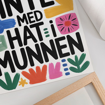 Stampa su tela Lettere nere con tratti colorati, stile moderno