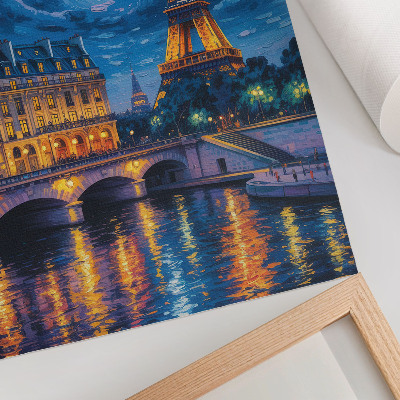 Poster Parigi di notte, luna piena, Torre Eiffel