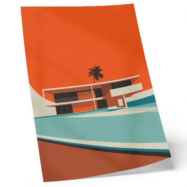 Poster composizione minimalista Villa Orange Sky
