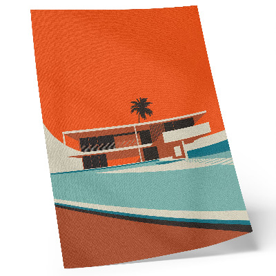 Poster Villa Orange Sky Composizione minimalista