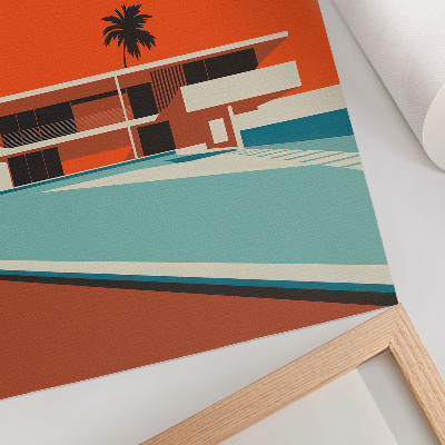 Poster Villa Orange Sky Composizione minimalista