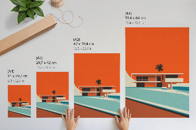 Poster Villa Orange Sky Composizione minimalista