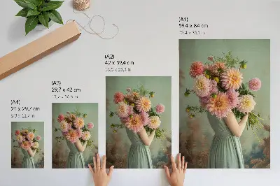 Foto su tela con fiori pastello in stile naturale ed eleganza boho