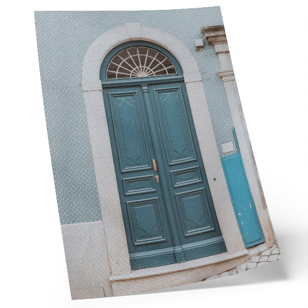 Stampa su tela Porta blu con elementi architettonici bianchi