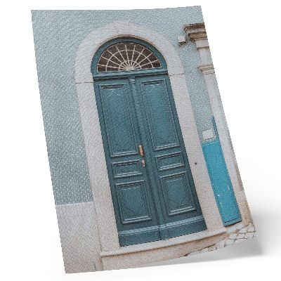 Stampa su tela Porta blu con elementi architettonici bianchi