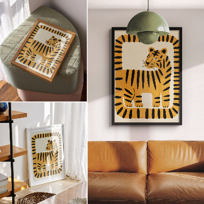 Poster Tigre in stile grafico dai colori intensi