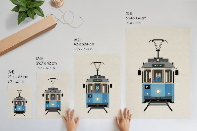 Foto su tela Tram retrò in stile minimalista