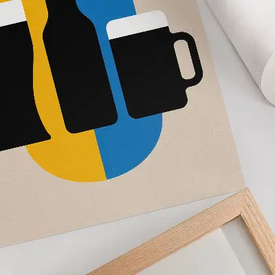 Poster con colori contrastanti e forme geometriche