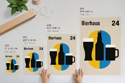 Poster con colori contrastanti e forme geometriche