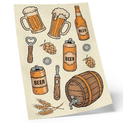 Stampa su tela Elementi della birra, atmosfera retrò accogliente, stile vintage