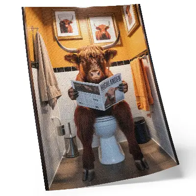 Poster muri arancioni con bufalo dalla rivista Toilette