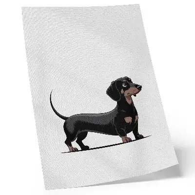 Stampa su tela motivo raffigurante un cane in bianco e nero
