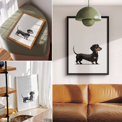 Stampa su tela Motivo in bianco e nero con il disegno di un cane