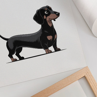Stampa su tela Motivo in bianco e nero con il disegno di un cane