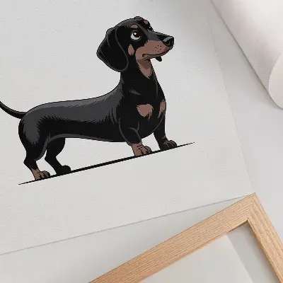 Stampa su tela motivo raffigurante un cane in bianco e nero
