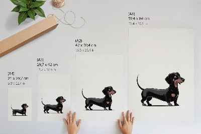 Stampa su tela Motivo in bianco e nero con il disegno di un cane