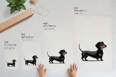 Stampa su tela motivo raffigurante un cane in bianco e nero