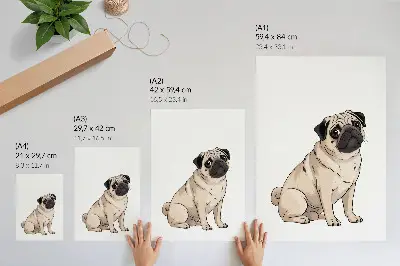 Foto su tela ritratto di un cane in stile illustrativo dai colori delicati