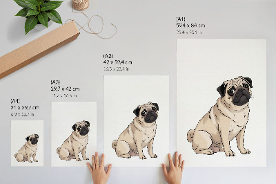 Foto su tela Ritratto di un cane, stile illustrativo, colori delicati