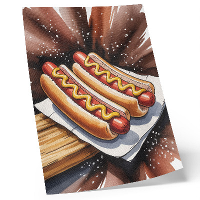 Stampa su tela Hot dog appetitosi in un'atmosfera allegra e moderna.