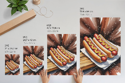 Stampa su tela Hot dog appetitosi in un'atmosfera allegra e moderna.