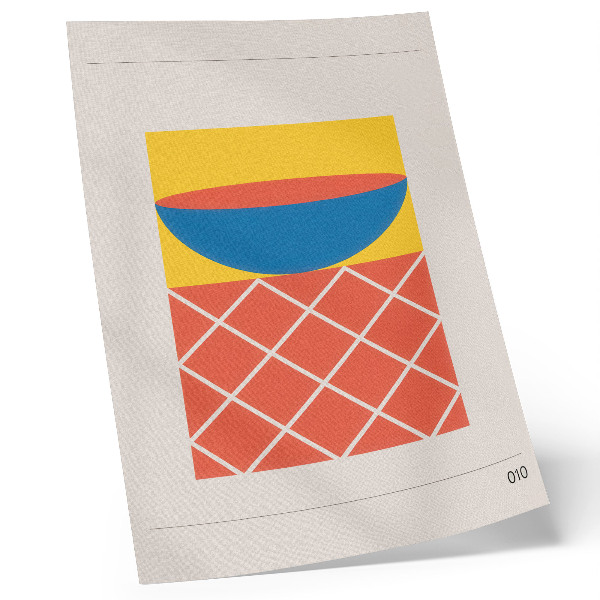 Stampa su tela Composizione geometrica giallo blu rosso