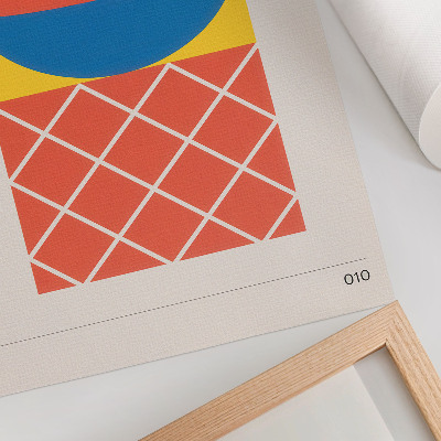 Stampa su tela Composizione geometrica giallo blu rosso