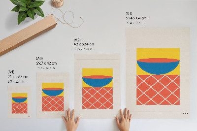 Stampa su tela Composizione geometrica giallo blu rosso