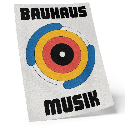 Foto su tela con cerchi in stile Bauhaus, colori vivaci e design moderno