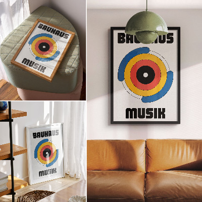 Foto su tela Cerchi in stile Bauhaus, colori forti, modernità