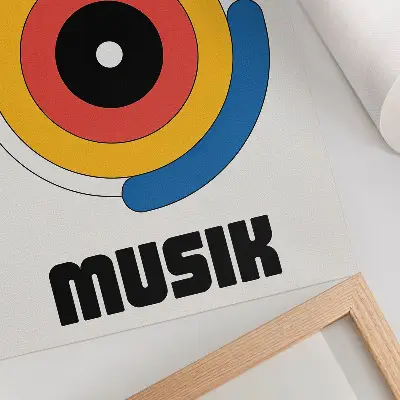 Foto su tela con cerchi in stile Bauhaus, colori vivaci e design moderno