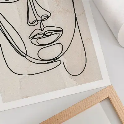Foto su tela minimalismo con viso nei toni del beige e nero