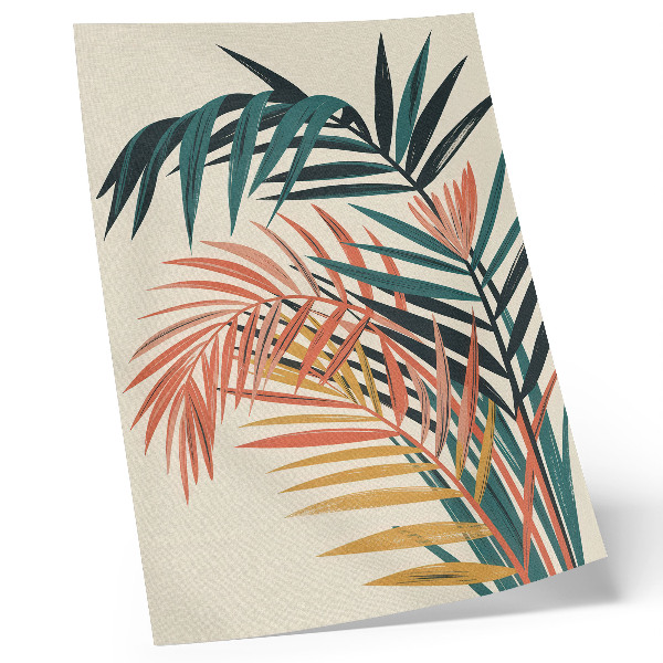 Stampa su tela Illustrazione di foglie tropicali colorate
