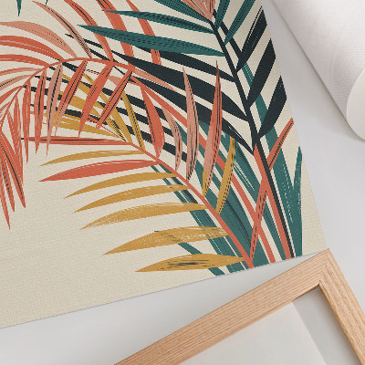 Stampa su tela Illustrazione di foglie tropicali colorate