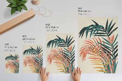 Stampa su tela Illustrazione di foglie tropicali colorate