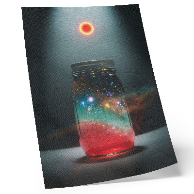 Foto su tela Barattolo spaziale con luci spaziali colorate