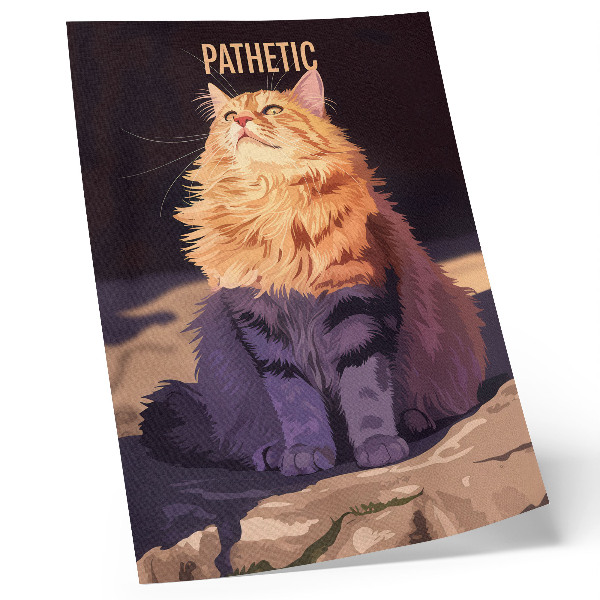 Poster Gatto con testo arancione grigio beige