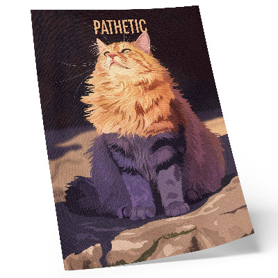 Poster Gatto con testo arancione grigio beige