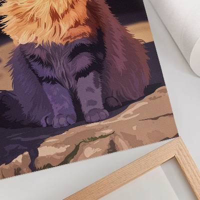 Poster Gatto con testo arancione grigio beige