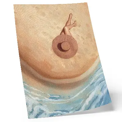Foto su tela cappello da spiaggia con immagine di riposo al sole e calore