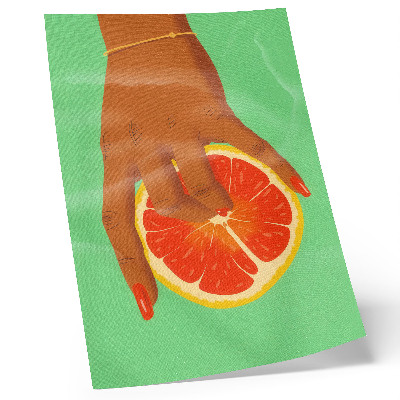 Poster Mano con pompelmo dai colori vivaci, pop art